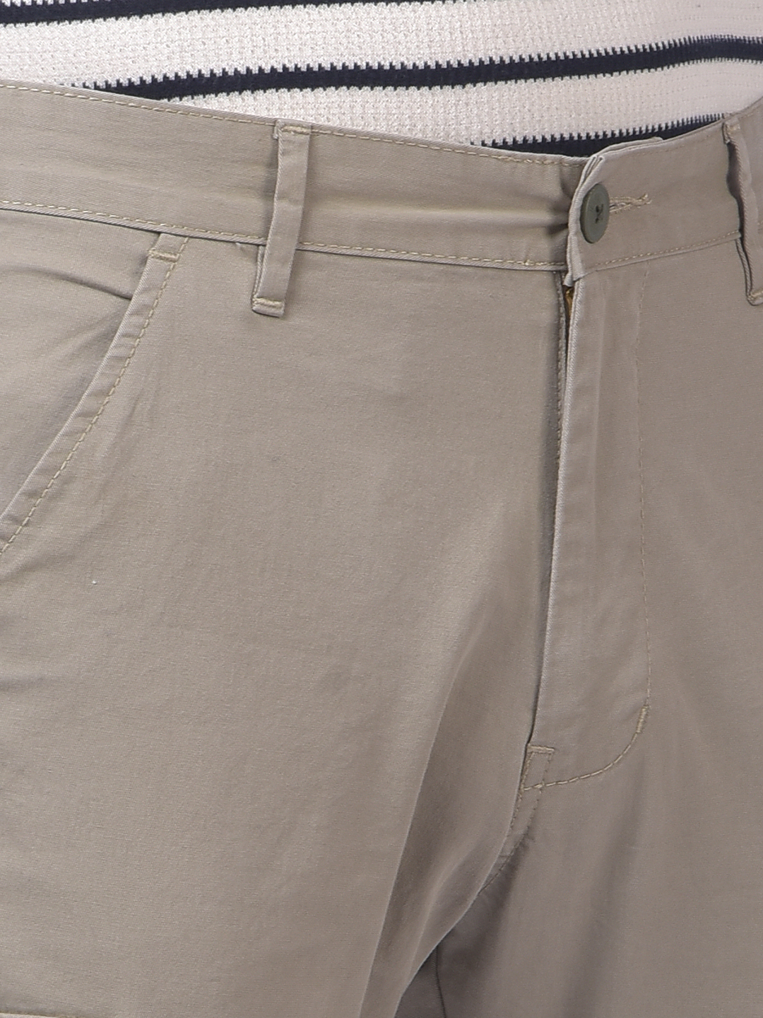 Numero Uno Men Beige Multi Pocket Regular Fit Cargo